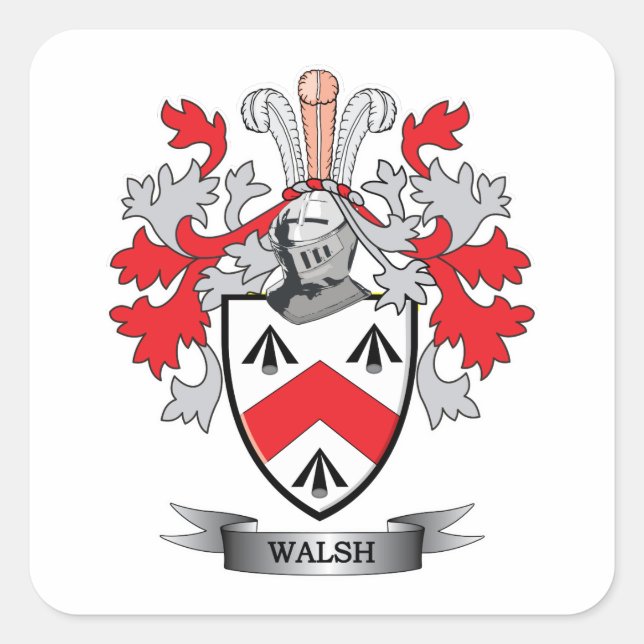 Walsh Coat of Arms Square Sticker (Front)
