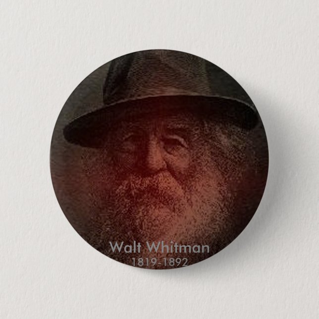 Walt Whitman 6 Cm Round Badge (Front)