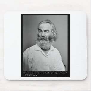Walt Whitman Joy With You Love Quote Mugs Tees etc Mouse Pad