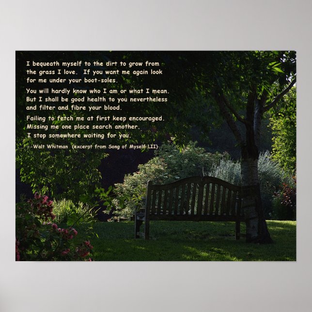 Walt Whitman - Poem Poster (Front)