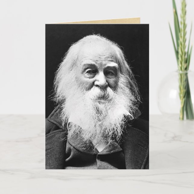Walt Whitman Portrait Birthday Poetry Quote Card (Front)