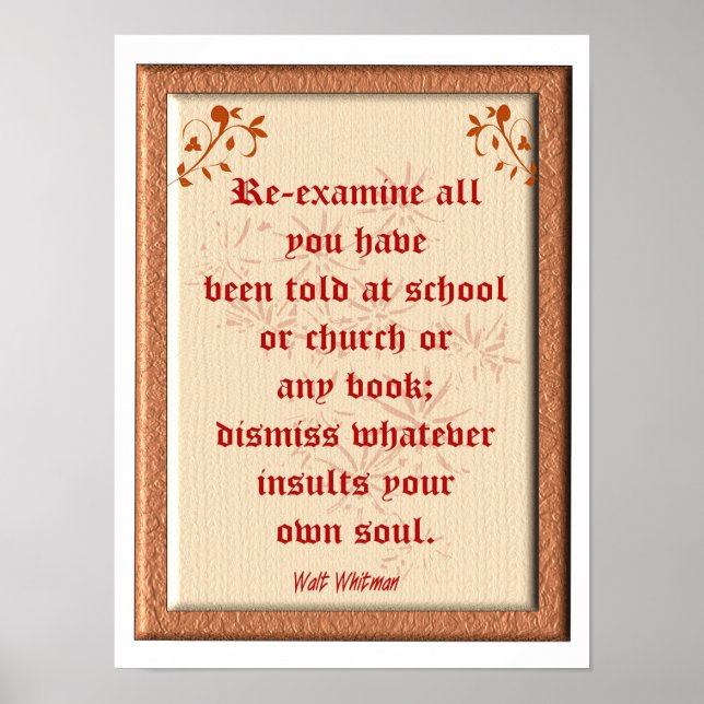 Walt Whitman quote - poster (Front)