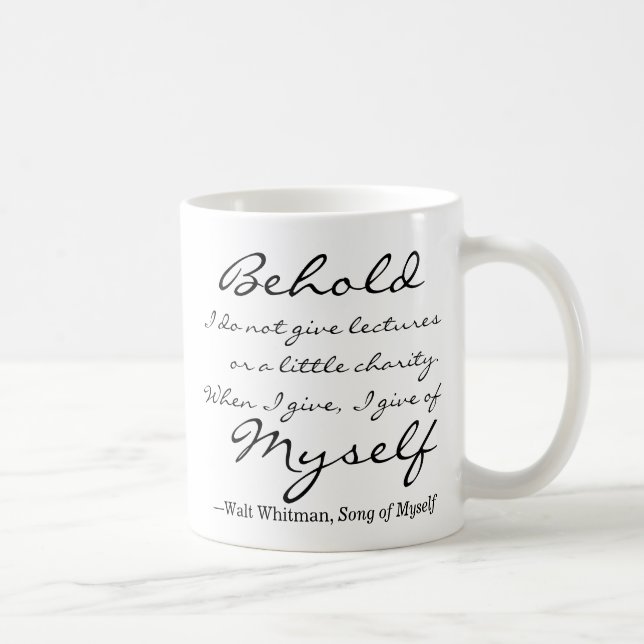 Walt Whitman Quote Song Of Myself Coffee Mug (Right)
