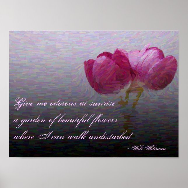 Walt Whitman Tulips Painting Poster (Front)