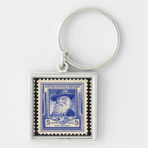 Walt Whitman U.S. Commemorative Postage stamp Key Ring