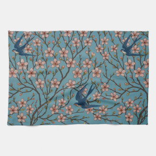 Walter Crane Almond Blossom & Swallow Tea Towel