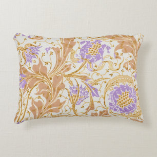 Walter Crane Arts and Crafts Purple Floral Art Decorative Cushion