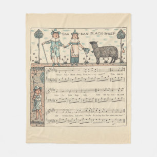 Walter Crane Baa Baa Black Sheep Nursery Rhyme  Fleece Blanket