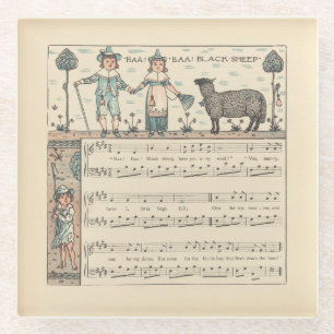 Walter Crane Baa Baa Black Sheep Nursery Rhyme  Glass Coaster