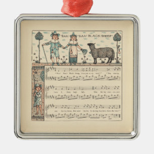 Walter Crane Baa Baa Black Sheep Nursery Rhyme  Metal Ornament