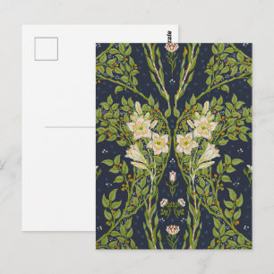 Walter Crane Berried Branches with White Lilies Postcard