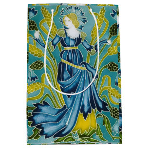 Walter Crane Blue Cornflower Arts and Crafts Medium Gift Bag