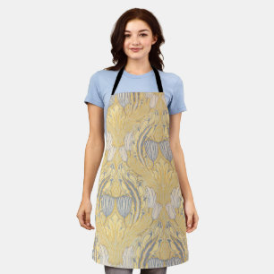 Walter Crane Blue White Tulips & Acanthus Apron