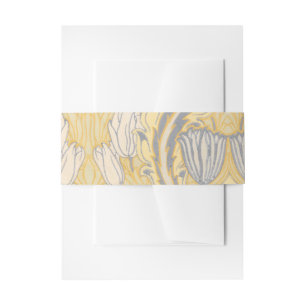 Walter Crane Blue White Tulips & Acanthus Invitation Belly Band
