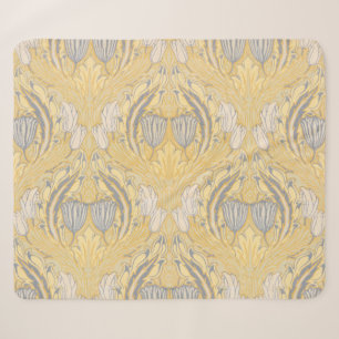Walter Crane Blue White Tulips & Acanthus Sherpa Blanket