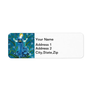 Walter Crane Bluebell Art Nouveau Flower Maiden Return Address Label