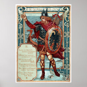 Walter Crane Columbia's Courtship The Norseman Poster