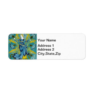 Walter Crane Floral Design and Lady Art Nouveau Return Address Label