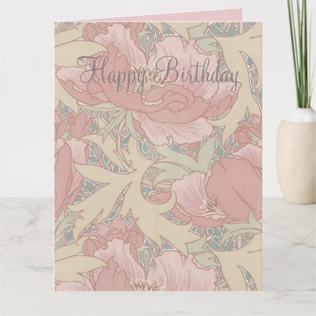 Walter Crane Flowers Birthday Card (Front)