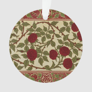 Walter Crane Red Roses with Thorned Stems Ornament