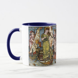 Walter Crane Ships,Graceful Ladies,Art Nouveau Mug