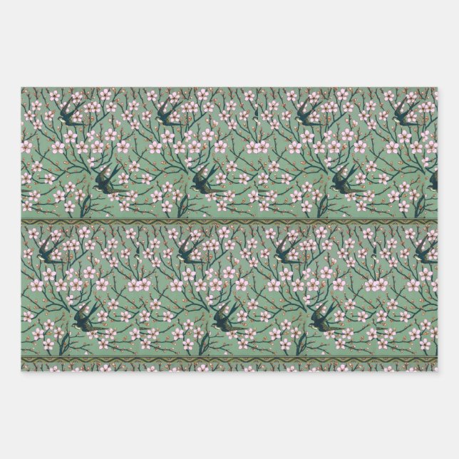 Walter Crane Swallows and Almonds Wrapping Paper Sheet (Front 3)