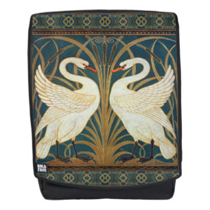 Walter Crane Swan, Rush And Iris Art Nouveau Backpack