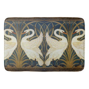 Walter Crane - Swan, Rush And Iris Art Nouveau Bath Mat