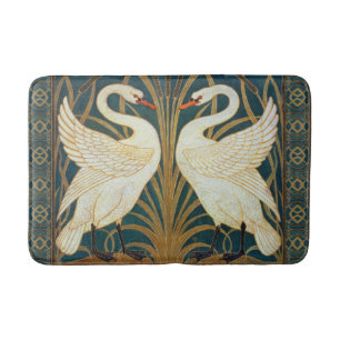 Walter Crane Swan, Rush And Iris Art Nouveau Bath Mat
