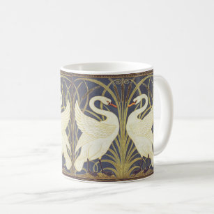 Walter Crane Swan, Rush And Iris Art Nouveau Coffee Mug