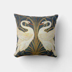 Walter Crane Swan Rush And Iris Art Nouveau Cushion