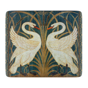 Walter Crane Swan, Rush And Iris Art Nouveau Cutting Board