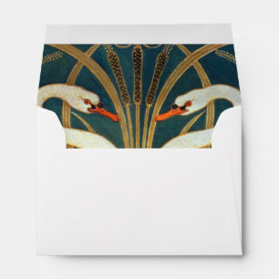 Walter Crane Swan, Rush And Iris Art Nouveau Envelope