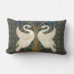 Walter Crane Swan, Rush And Iris Art Nouveau Lumbar Cushion