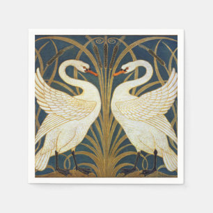 Walter Crane Swan Rush And Iris Art Nouveau Napkin