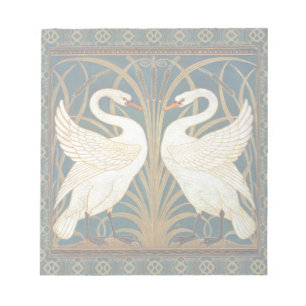 Walter Crane Swan, Rush And Iris Art Nouveau Notepad