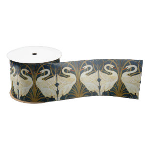 Walter Crane Swan  Rush And Iris Art Nouveau Satin Ribbon