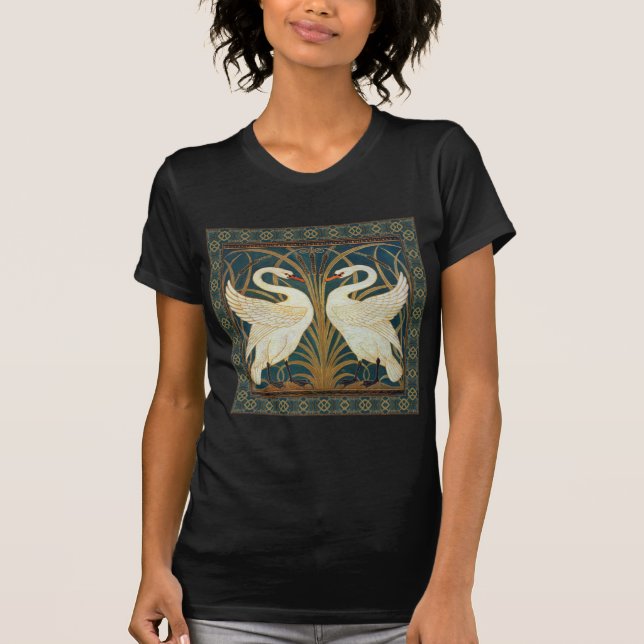Walter Crane Swan, Rush And Iris Art Nouveau T-Shirt (Front)