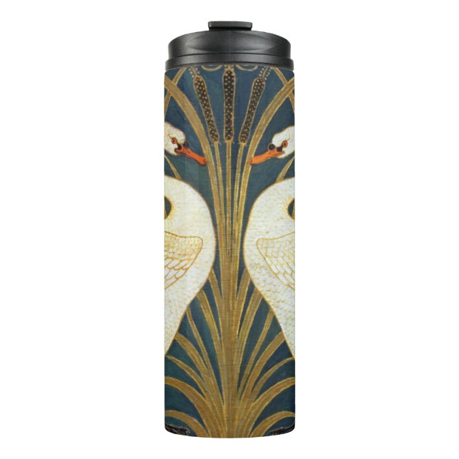 Walter Crane - Swan, Rush And Iris Art Nouveau Thermal Tumbler (Front)