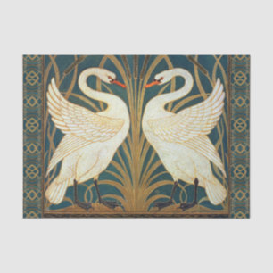 Walter Crane Swan, Rush And Iris Art Nouveau Tissue Paper