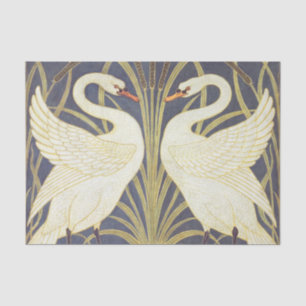 Walter Crane Swan, Rush And Iris Art Nouveau Tissue Paper