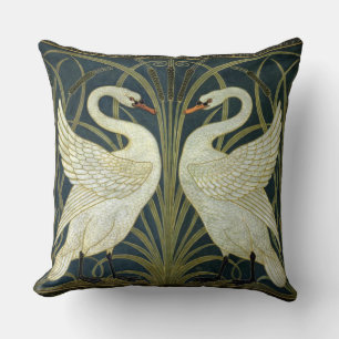 Walter Crane Swan & Rush and Iris Victorian Cushion