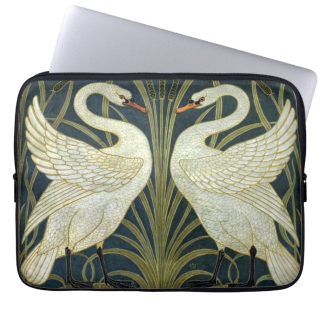 Walter Crane Swan & Rush and Iris Victorian  Laptop Sleeve (Front)