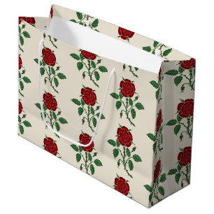  Walter Crane The Saxon Wallpaper Red Rose Large Gift Bag