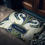 Walter Crane Two Swans Art Nouveau Vintage Decor Doormat<br><div class="desc">Two Swans, Rush and Iris by Walter Crane, who was an English artist, illustrator, and designer of the late 19th and early 20th century. He is best known for his illustrations for children's books, particularly those in the "Toy" series, which were published between 1887 and 1894. He was also a...</div>