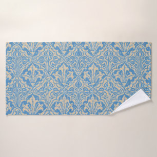 Walter Crane Vintage Blue Seed and Flower Art Bath Towel Set