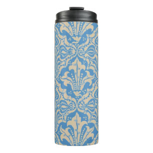 Walter Crane Vintage Blue Seed and Flower Art Thermal Tumbler