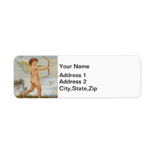Walter Crane Vintage Cupid with Bow Art Return Address Label