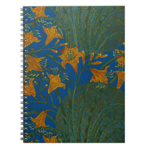 Walter Crane Vintage Day Lily Floral Pattern Notebook