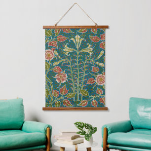 Walter Crane Vintage Lily and Rose Floral Hanging Tapestry